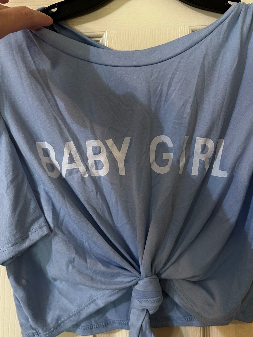 Fashion Nova Baby Girl Knot-Front Tee - Light Blue